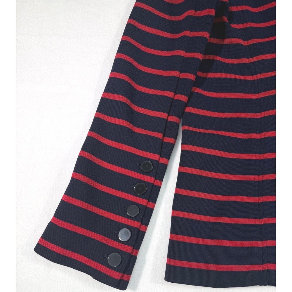 Veronica Beard Fontana Dickey Blazer Women's Medium Navy Red Striped Knit USA - Picture 16 of 16